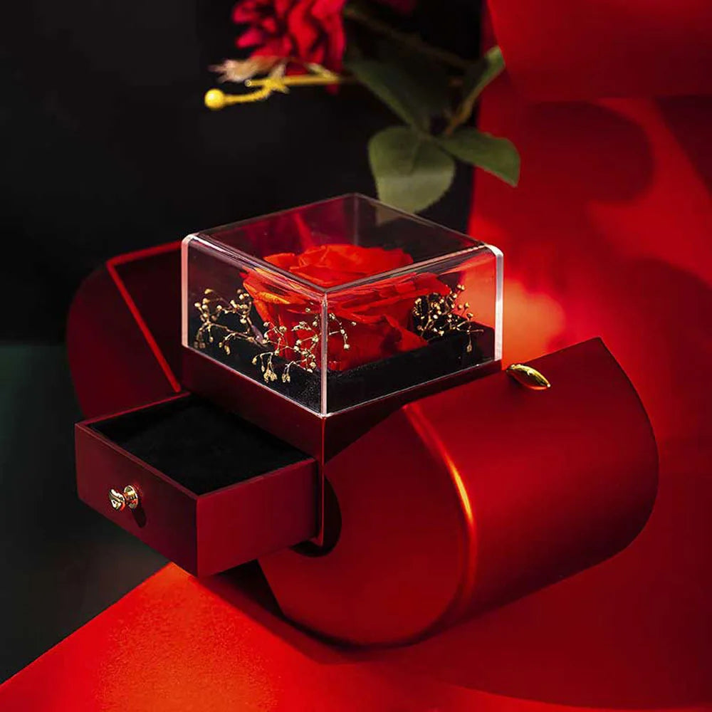 Forever Rose Apple Gift Box with Love Knot Necklace - To My Love